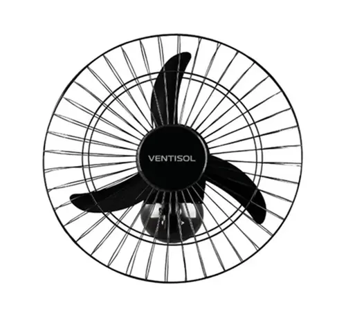 Ventilador Oscilante Parede 60 cm Premium Preto Bivolt Ventisol - 0VS 003