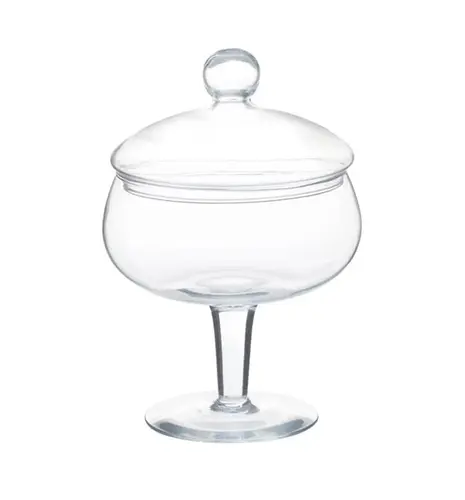 Bomboniere  Vidro 800ml  Com Pé e Tampa Luvidart - LUV 055