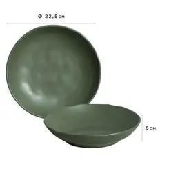 Prato fundo Cerâmica  22,5cm Bio Leaf  Porto Brasil - PBC 026