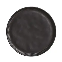 Prato Sobremesa Cerâmica 21,5cm Linhas Preto Matte Porto Brasil - PBC 003