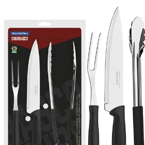 Conjunto Churrasco 3pcs Cabo PP Preto Plenus 23498/449 - Tramontina - TRM 1015
