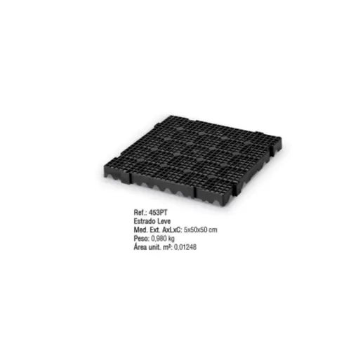 Estrado Polipropileno  5x50x50cm Preto Bolivar - Bol 043