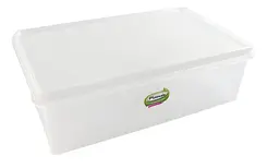 Caixa Organizadora Polipropileno 6,5L com Tampa Branca - Plasvale - PVL 088
