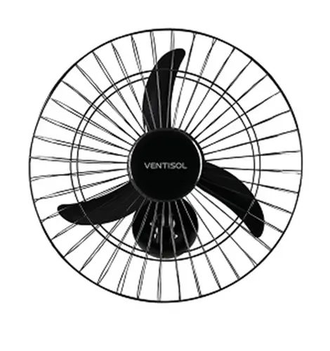 Ventilador Oscilante 60cm Parede Preto 127V NEW 490 - Ventisol - 0VS 013