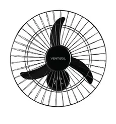 Ventilador Oscilante 60cm Parede Preto 127V NEW 490 - Ventisol - 0VS 013