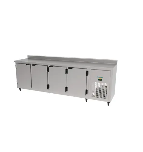Balcão Refrigerado 672L Encosto Inox Escovado 4P Sem Cuba 220V 4430/KBSC-235D - Kofisa - 0KO 047