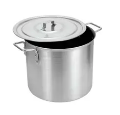 Caldeirão Alumínio 95L HOTEL N50 Com Tampa e Aba 1859 Aluminio Brilhante - BRL 047