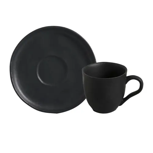 Xícara Chá 170ml Com Pires Bio Preto Matte 363173901 Porto Brasil - PBC 045