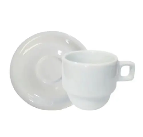 Xícara Café 70 ml com Pires Encaixe Baru 12 Unidades TW-502 - Atlas - ATS 028