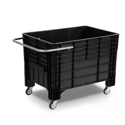 Carro Coletor 372L Polipropileno sem Tampa 81 x 71 x 104 cm Preto 340PT - Bolivar - BOL 022