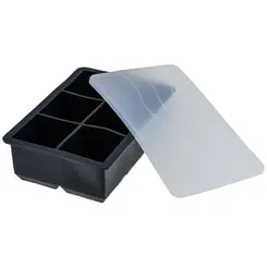 Forma de Gelo Silicone 6 cubos Preto com tampa 5329 - Weck - WEK 122