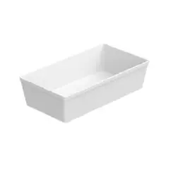 Travessa Polipropileno Retangular 32 x 17 x 7 cm Uno Coza Branco 10183/0007 - Brinox - BRX 1013