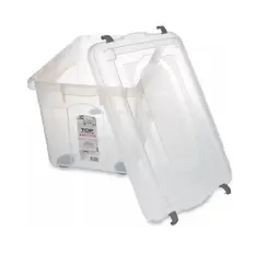 Caixa Organizadora Grande Plástico Transparente 56,1 L SanRemo - SAN 108