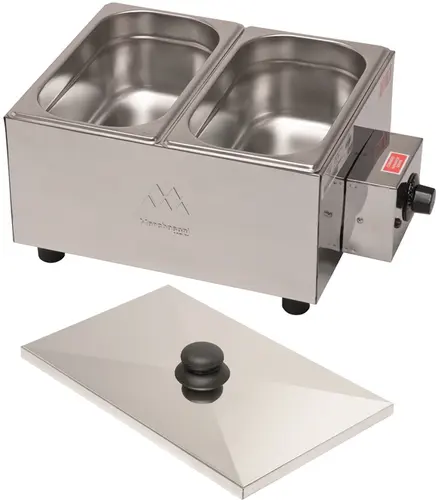 Derretedeira de Chocolate Aço Inox c/ Termostato 5 Kg 2 Cubas 220 V - D500D/DR.2.222 - Marchesoni - 0MA 201